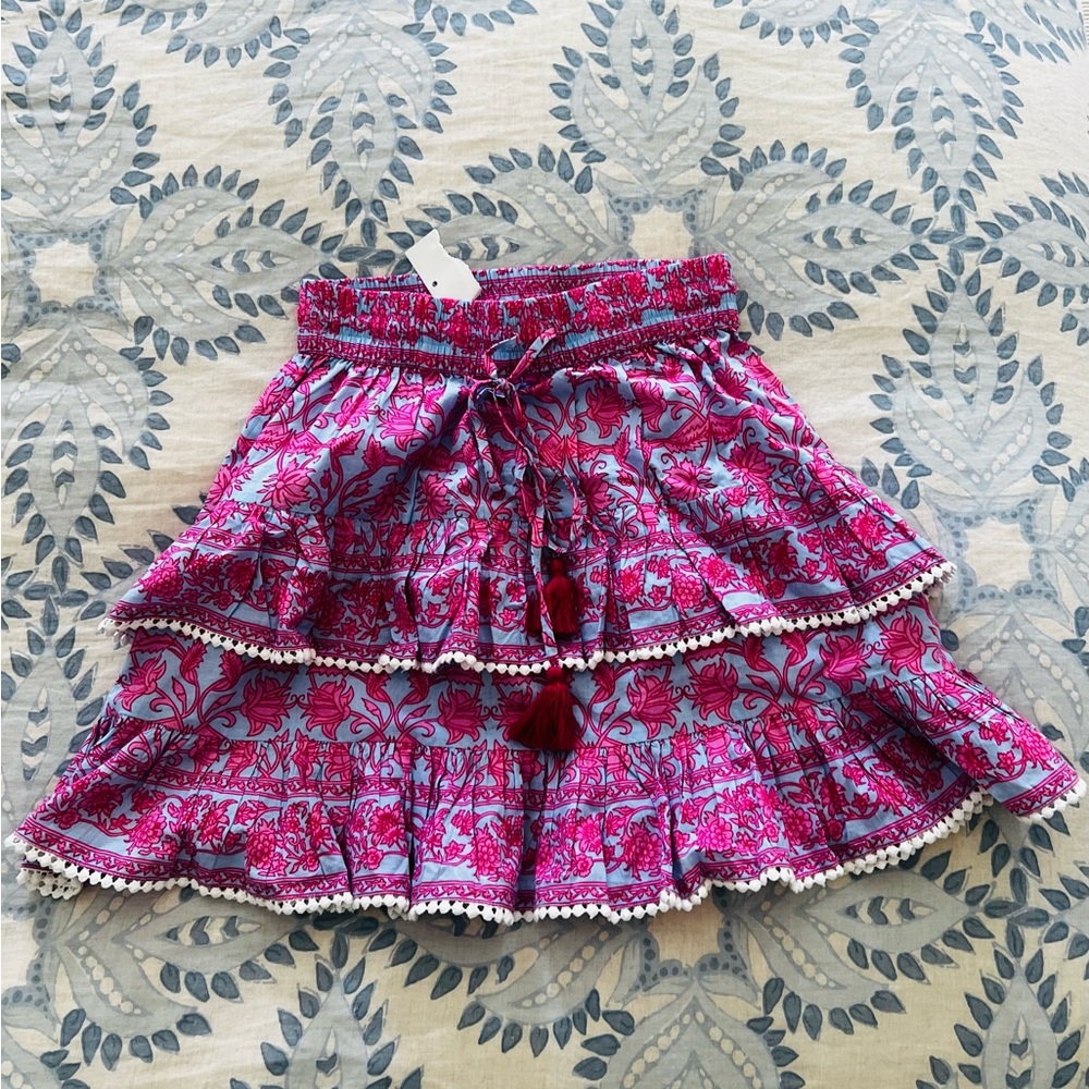 NWT Bindu pink tiered skirt